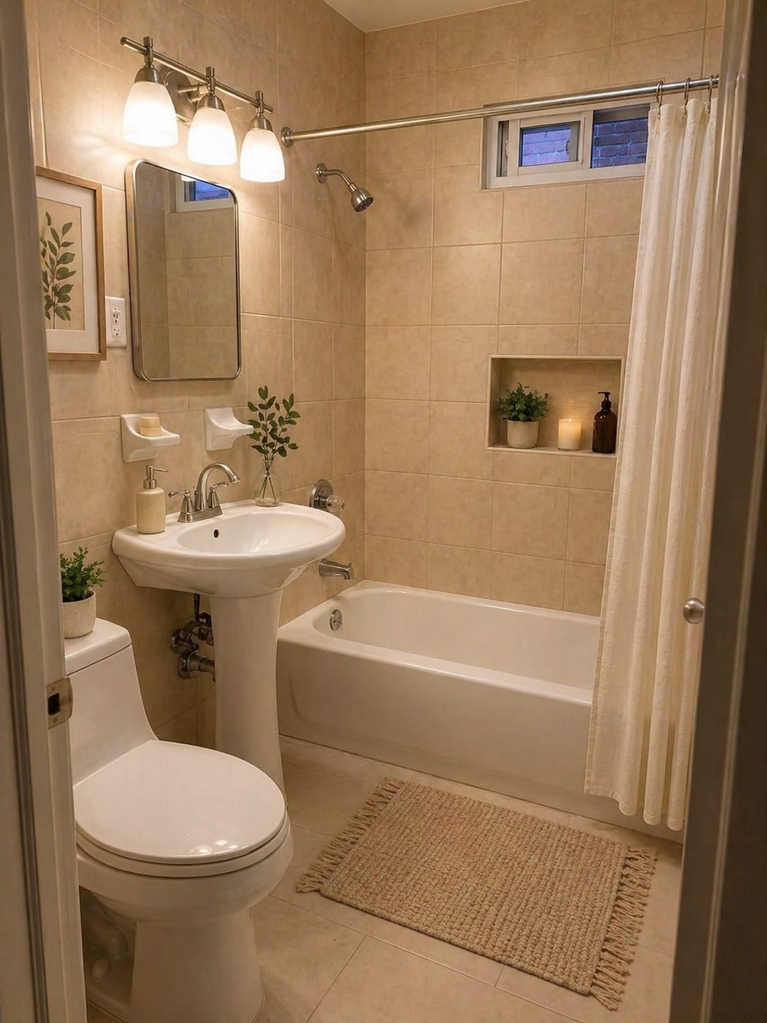 Bathroom at Evergreen Apartments