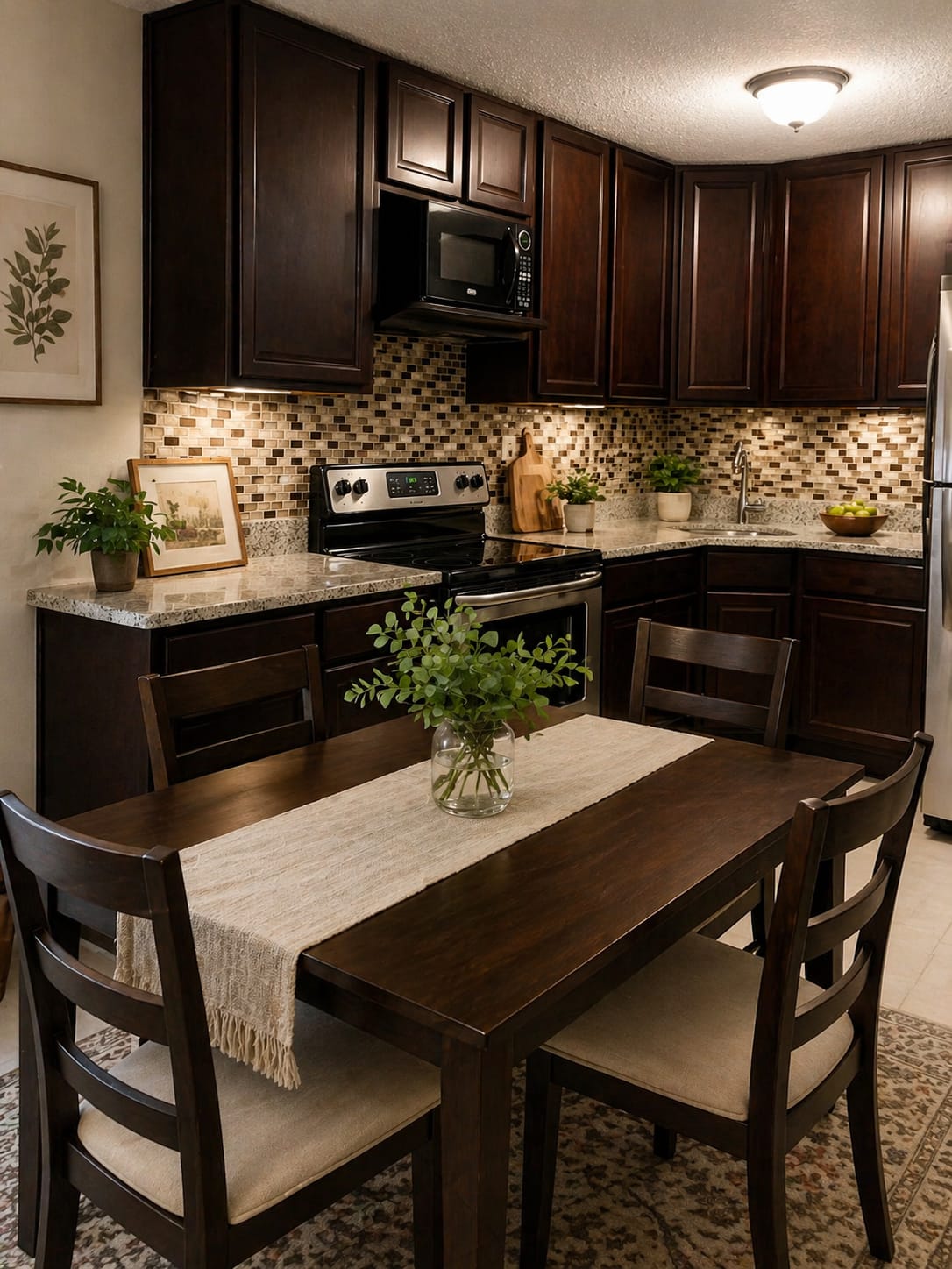 Kitchen at Evergreen Apartments